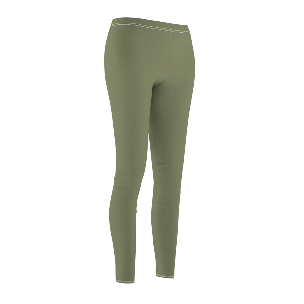 Army Green Women's Brushed Suede Leggings