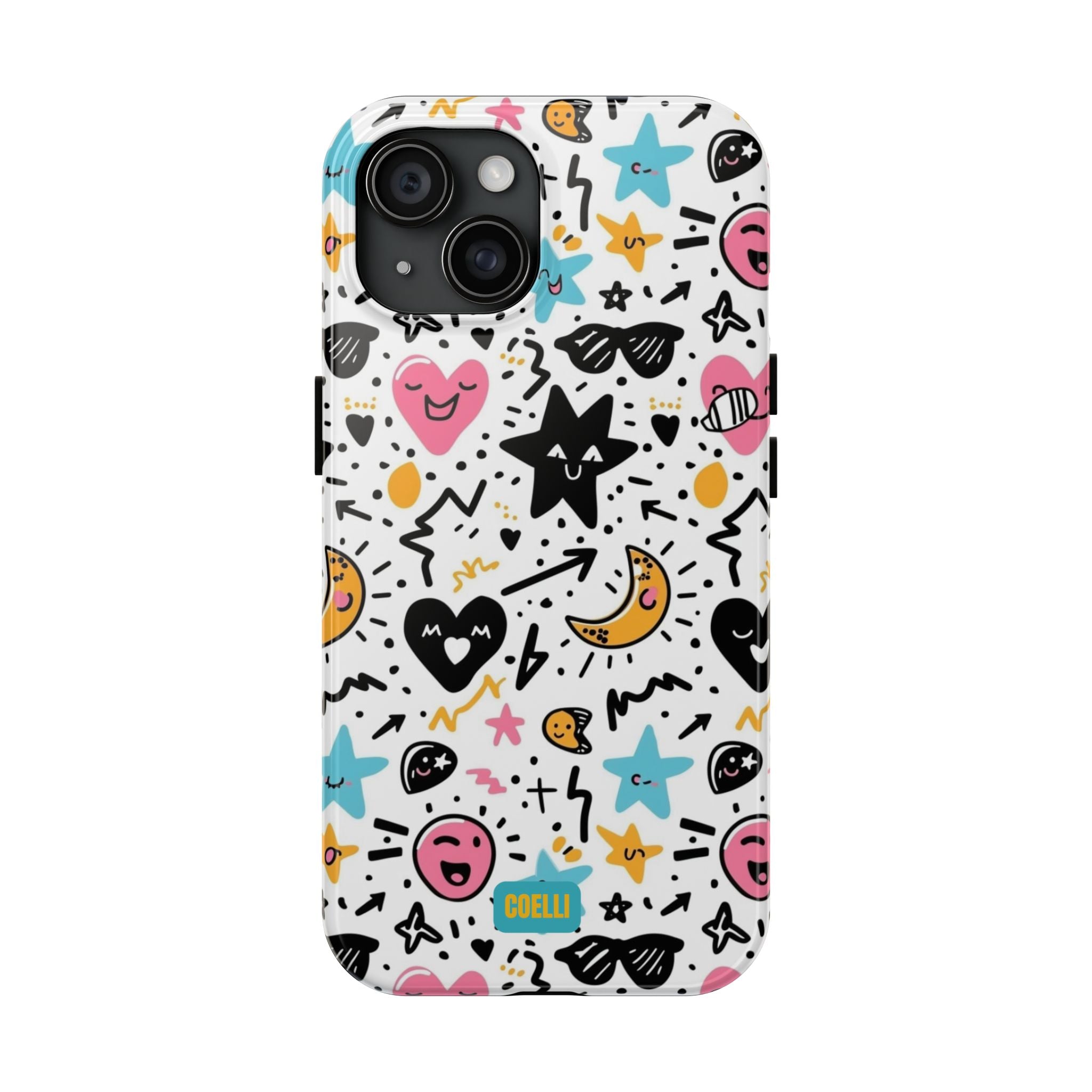Stars & Hearts Doodle Tough Phone Case | iPhone & Galaxy Models