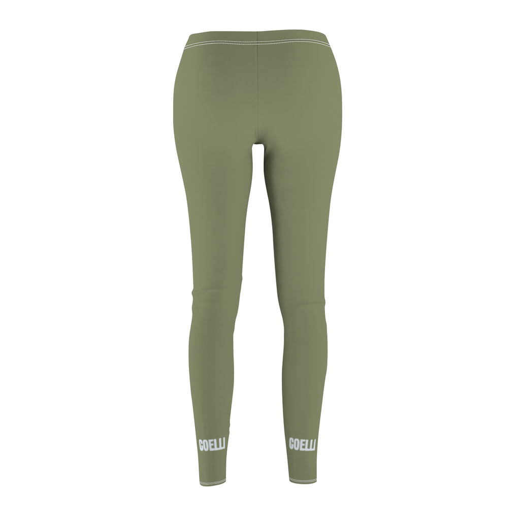 Army Green Women's Brushed Suede Leggings