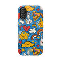Rainbow Bunnies Doodle Tough Phone Case | iPhone & Galaxy Models