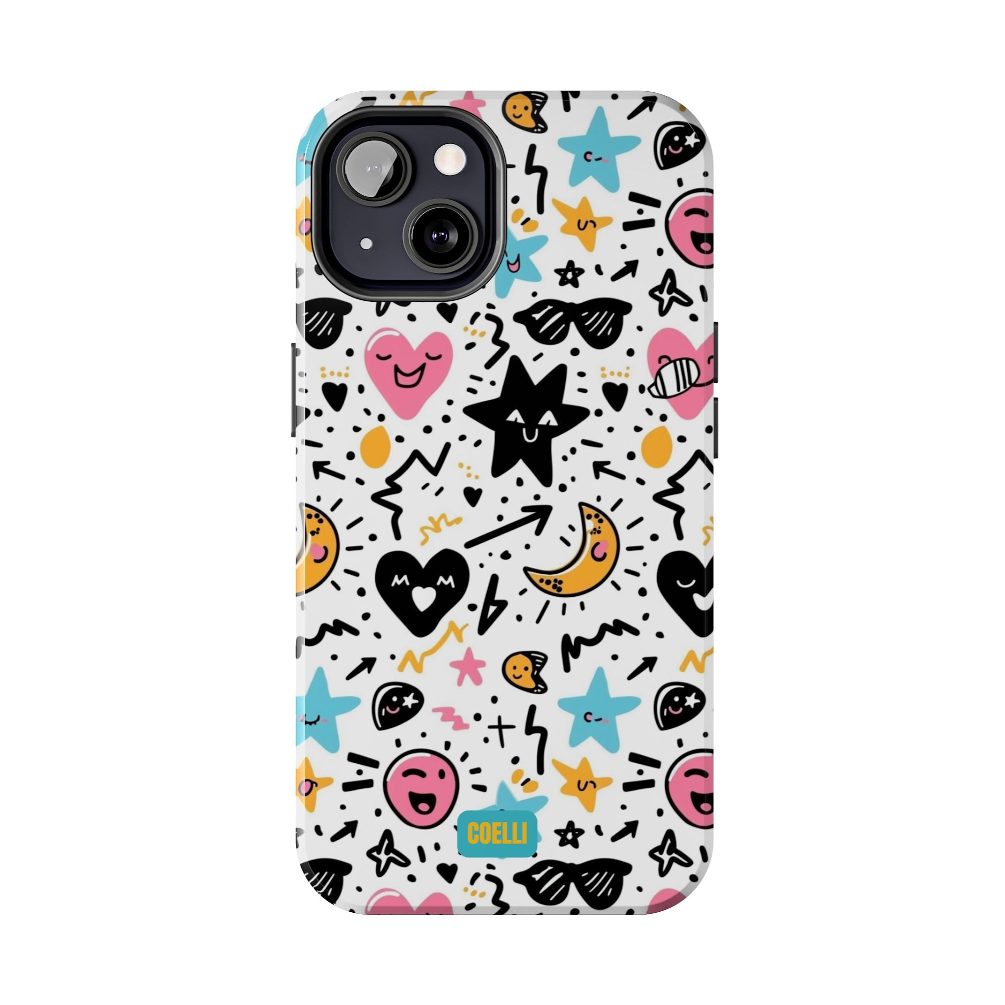 Stars & Hearts Doodle Tough Phone Case | iPhone & Galaxy Models