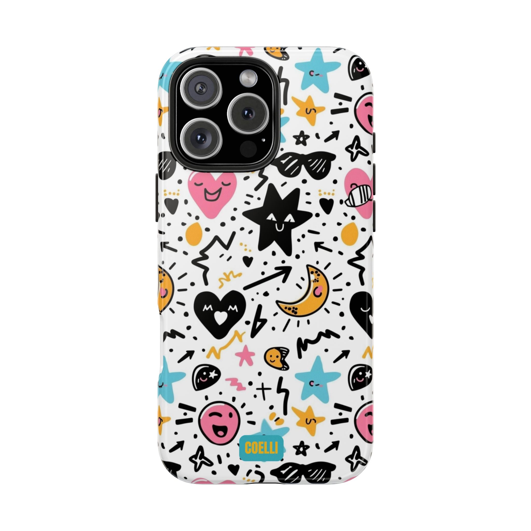 Stars & Hearts Doodle Tough Phone Case | iPhone & Galaxy Models