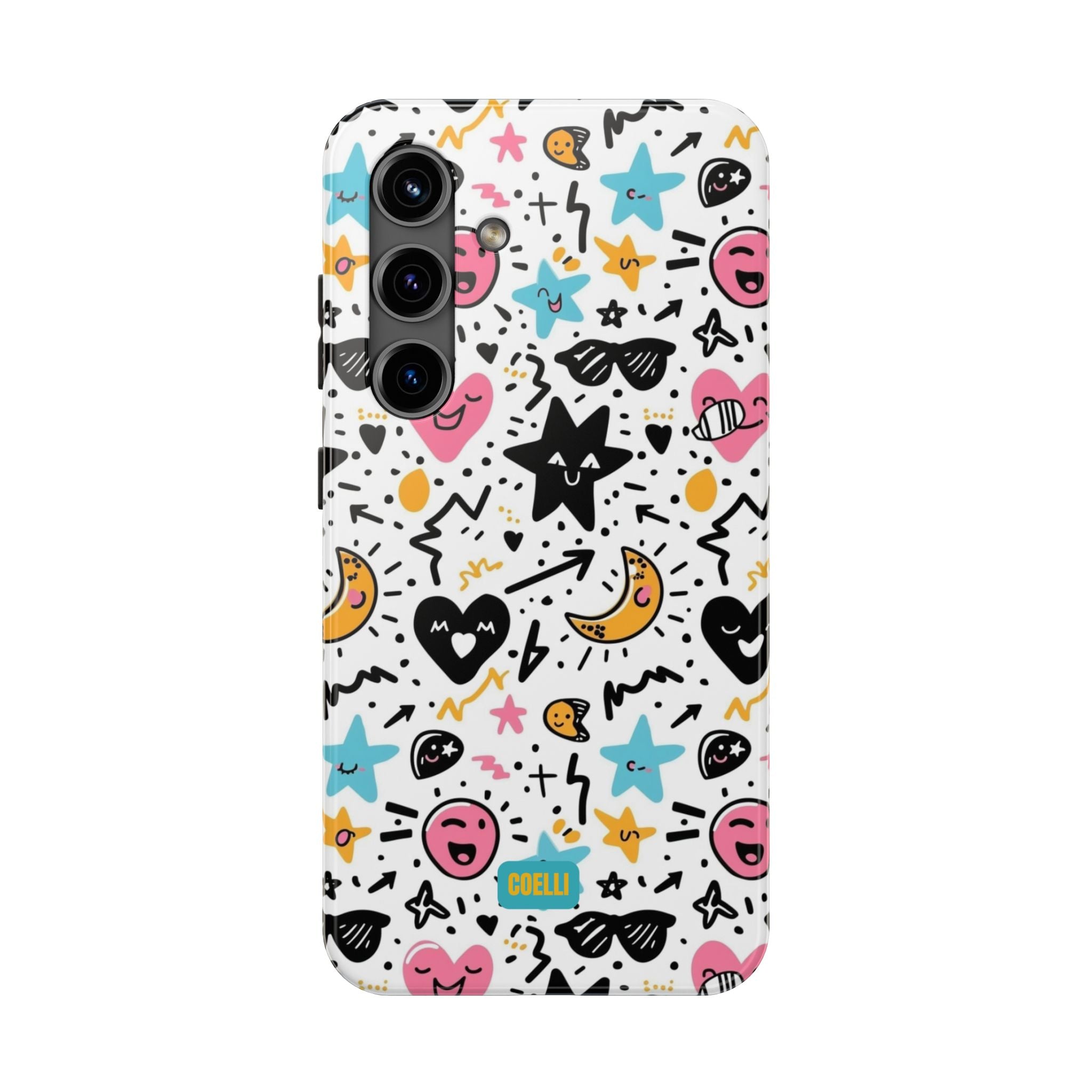 Stars & Hearts Doodle Tough Phone Case | iPhone & Galaxy Models