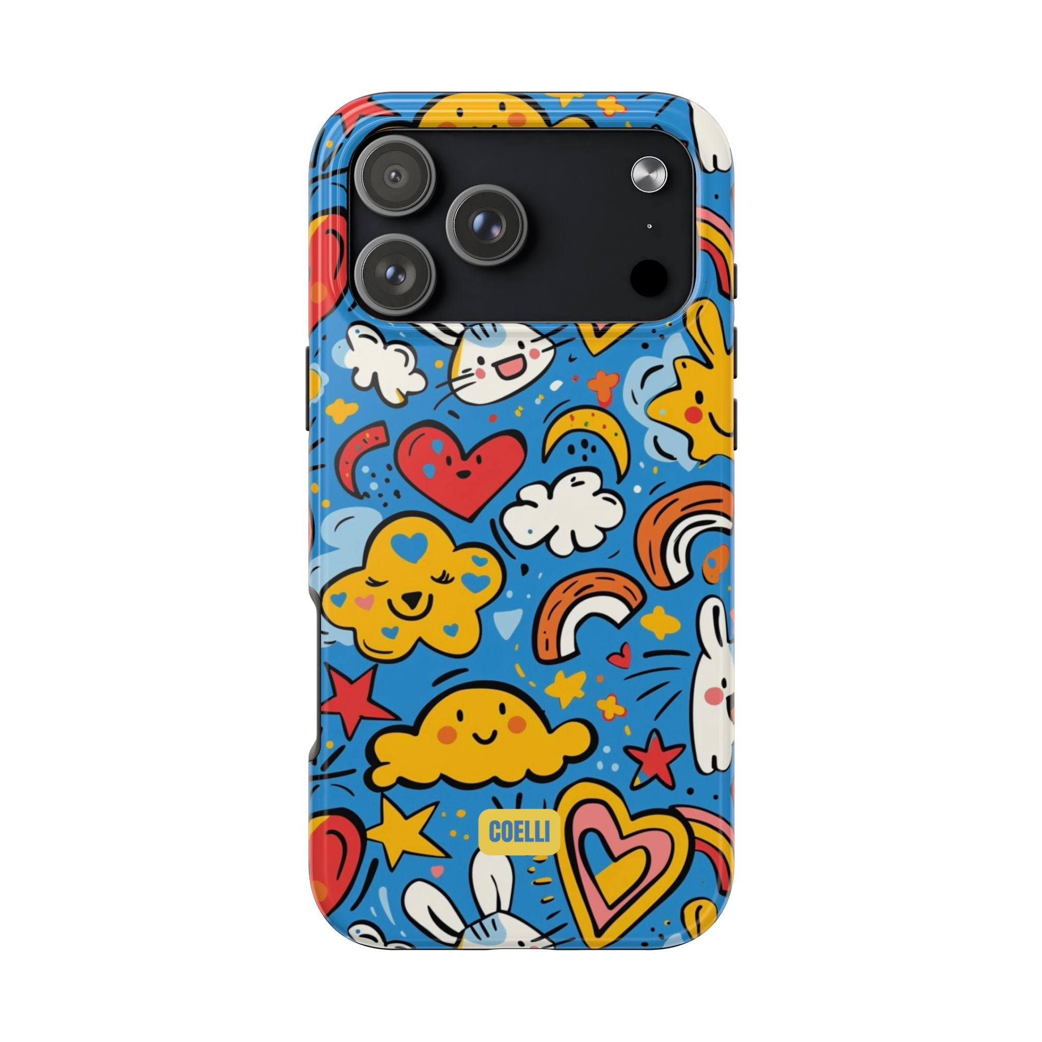 Rainbow Bunnies Doodle Tough Phone Case | iPhone & Galaxy Models
