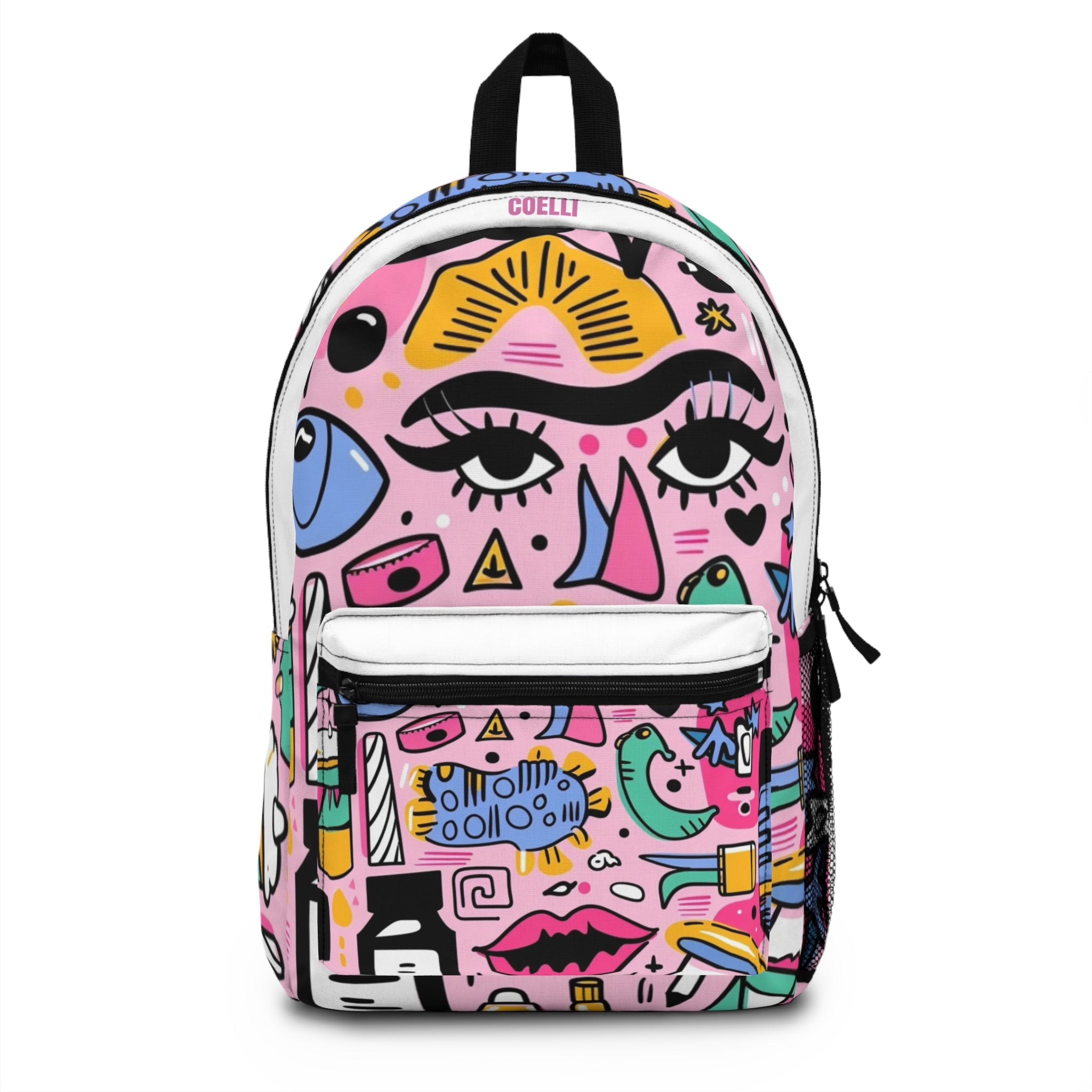 Pink Cartoon Face Backpack