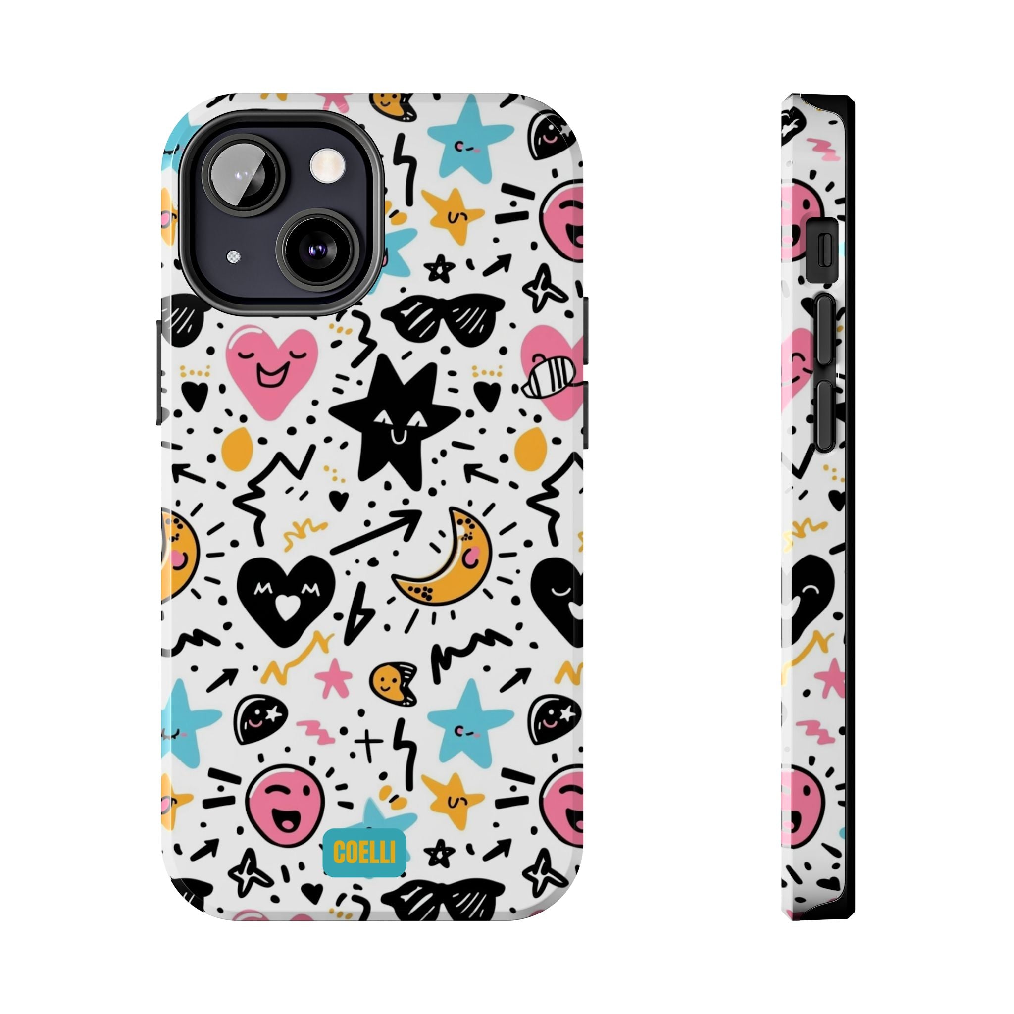 Stars & Hearts Doodle Tough Phone Case | iPhone & Galaxy Models