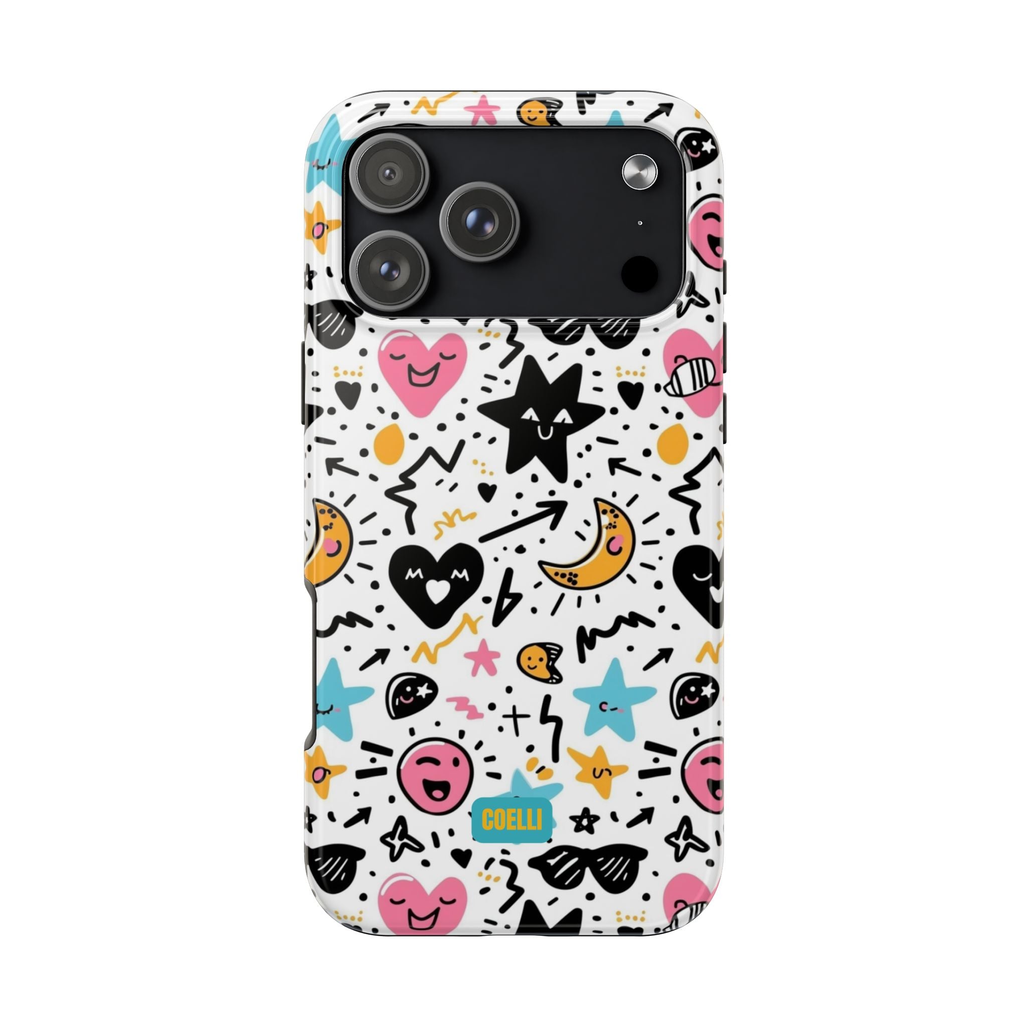 Stars & Hearts Doodle Tough Phone Case | iPhone & Galaxy Models