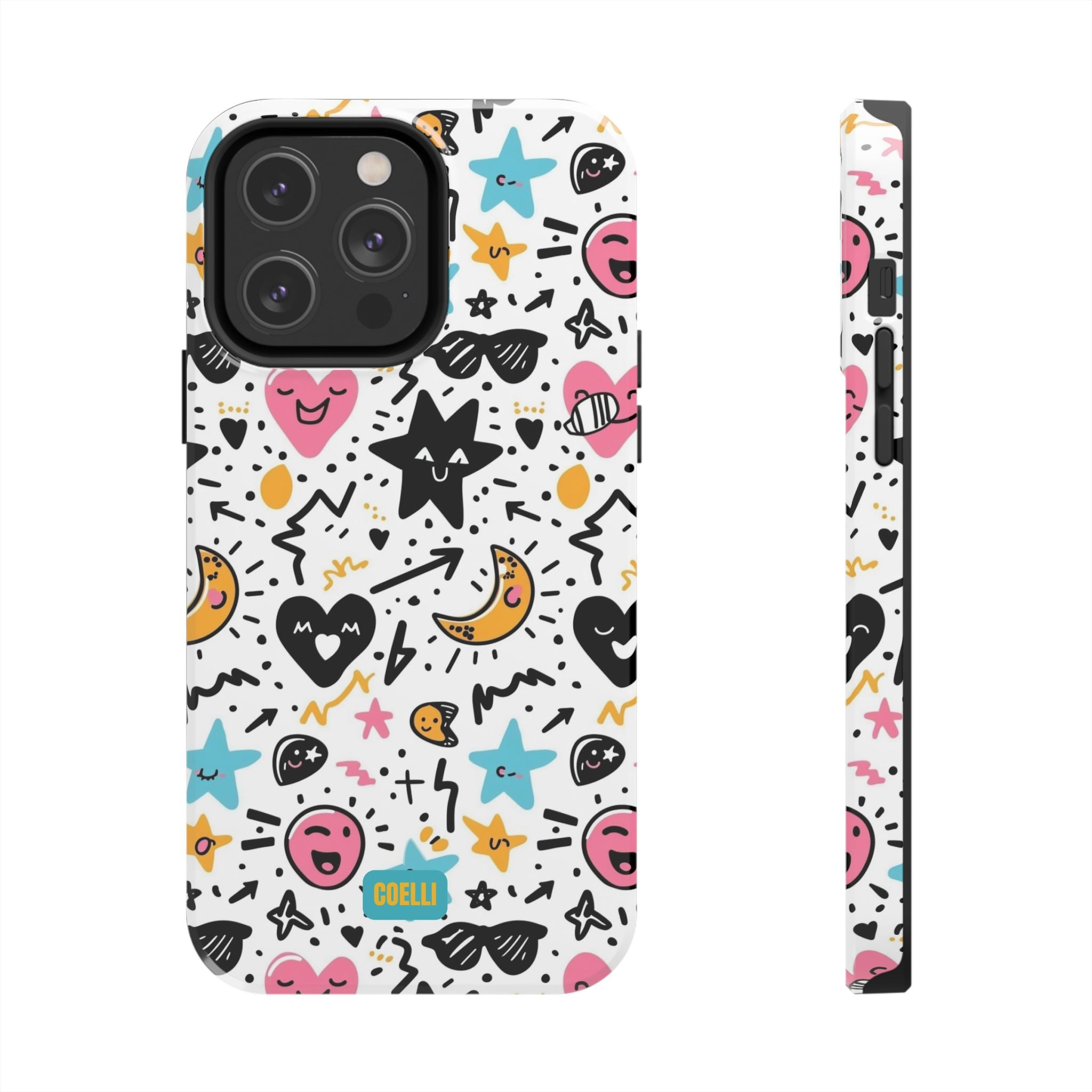 Stars & Hearts Doodle Tough Phone Case | iPhone & Galaxy Models