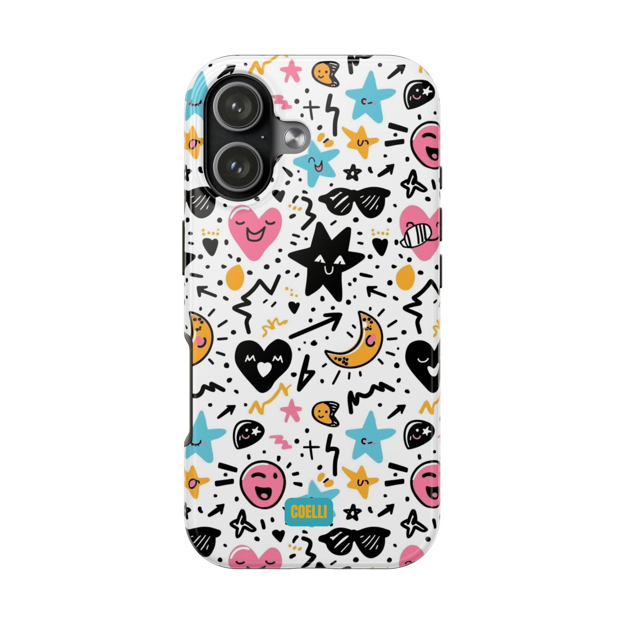Stars & Hearts Doodle Tough Phone Case | iPhone & Galaxy Models