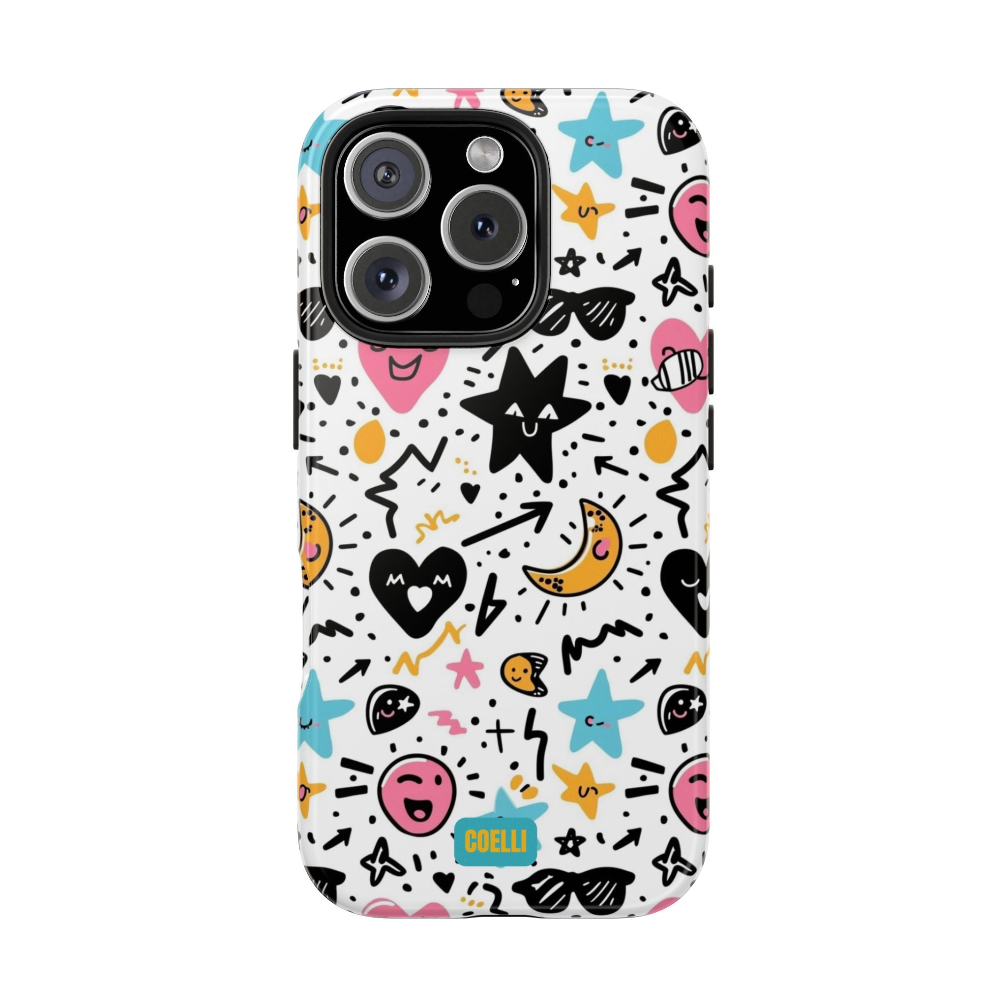 Stars & Hearts Doodle Tough Phone Case | iPhone & Galaxy Models