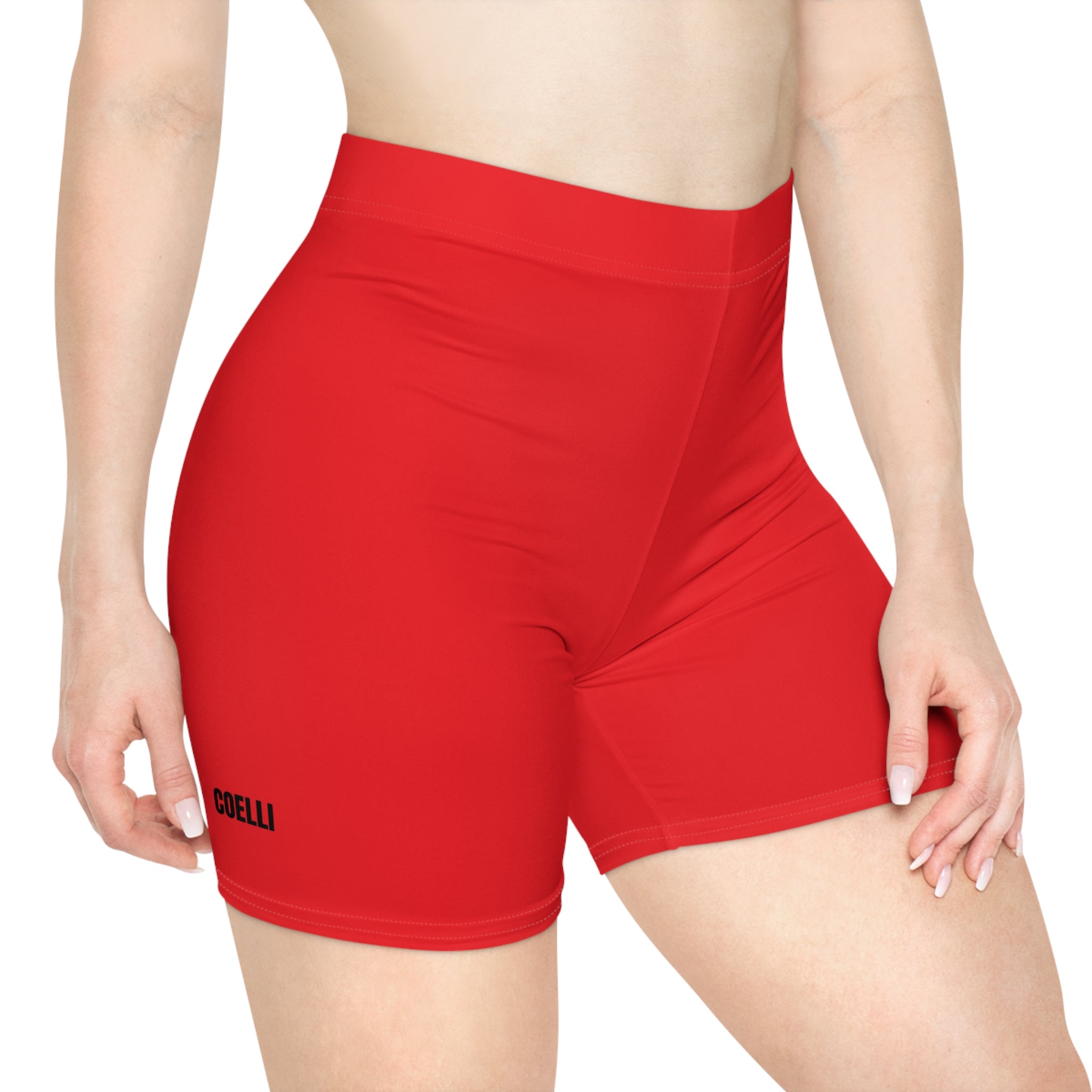 Red Women's Yoga Shorts
