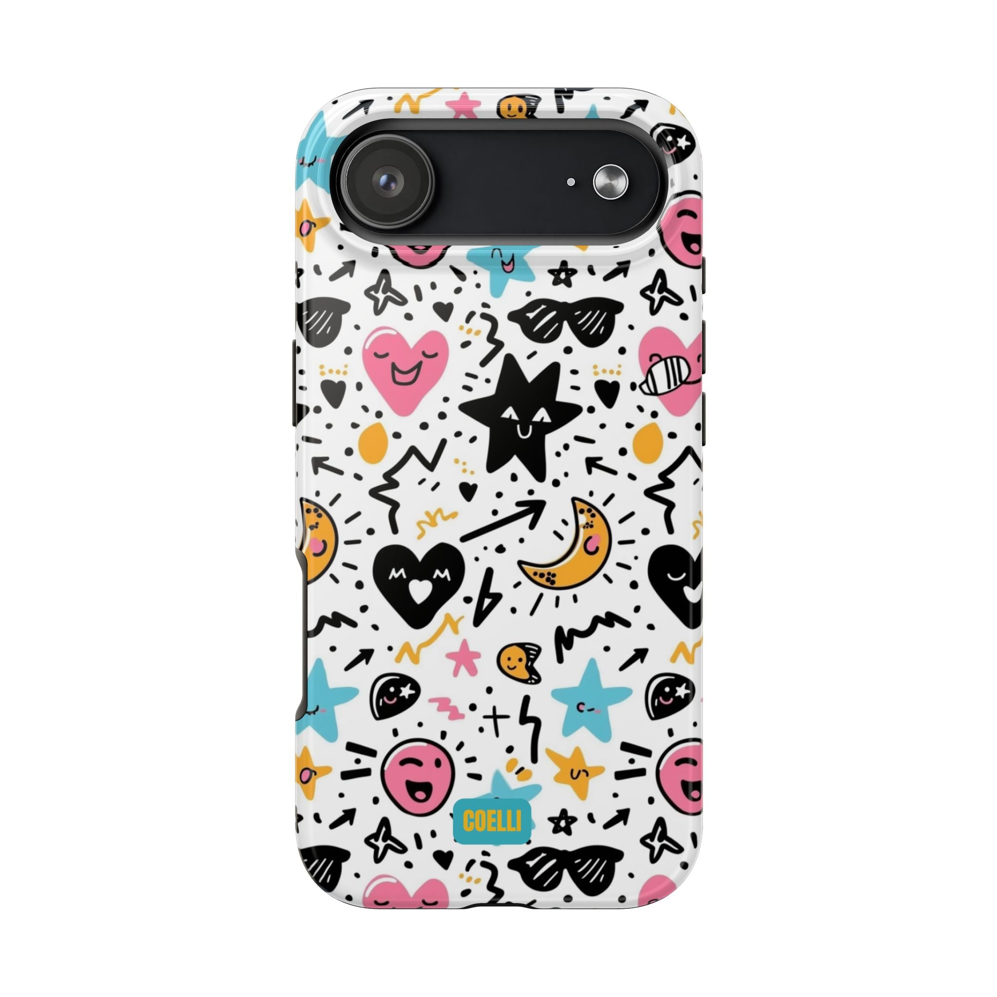 Stars & Hearts Doodle Tough Phone Case | iPhone & Galaxy Models