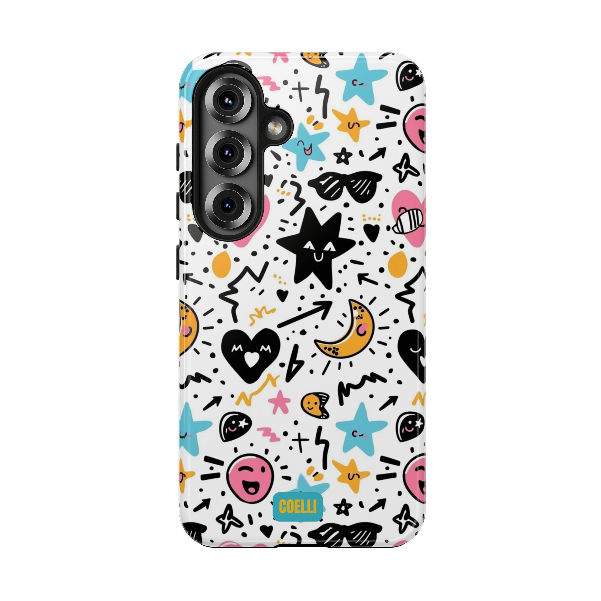 Stars & Hearts Doodle Tough Phone Case | iPhone & Galaxy Models