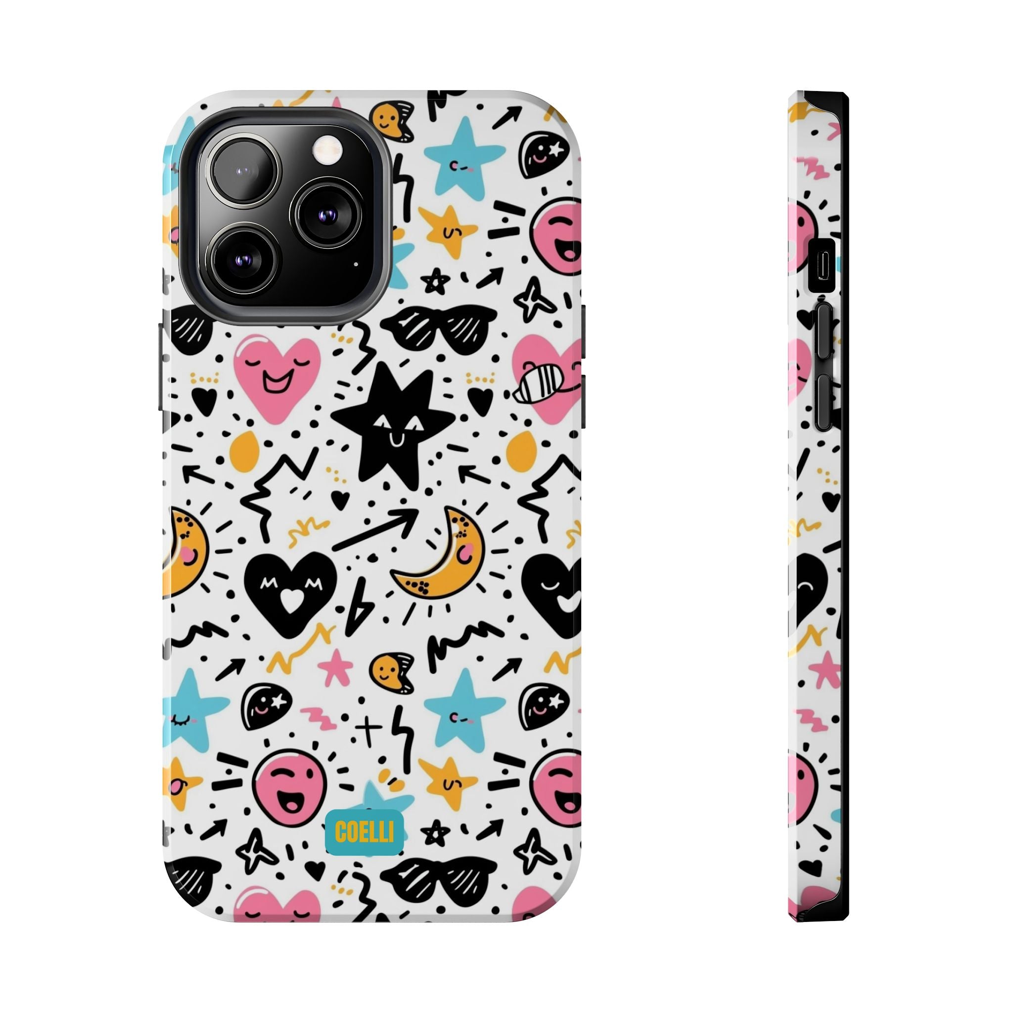 Stars & Hearts Doodle Tough Phone Case | iPhone & Galaxy Models