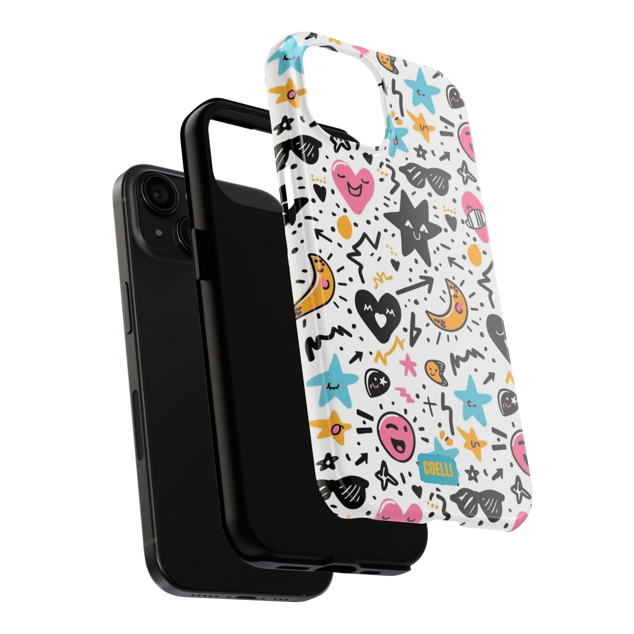 Stars & Hearts Doodle Tough Phone Case | iPhone & Galaxy Models