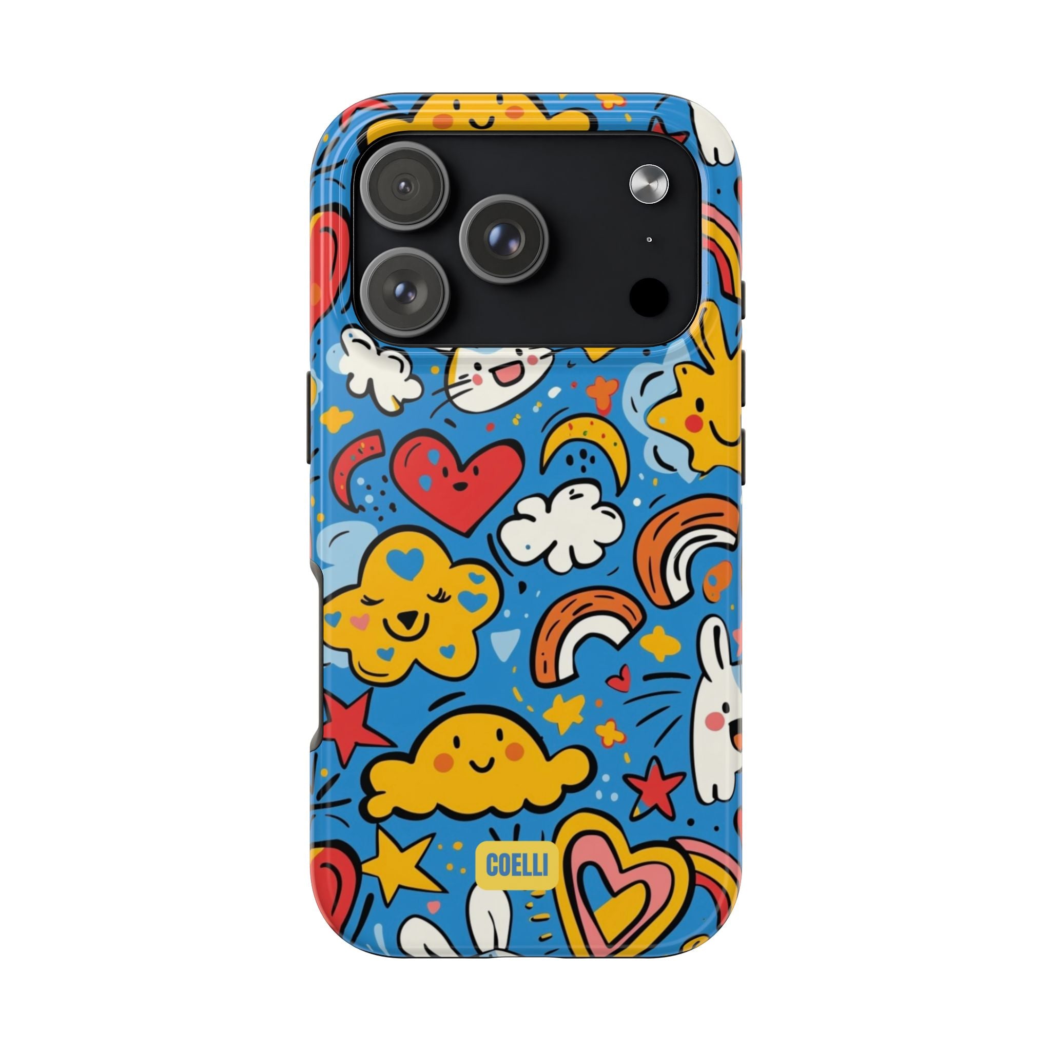 Rainbow Bunnies Doodle Tough Phone Case | iPhone & Galaxy Models