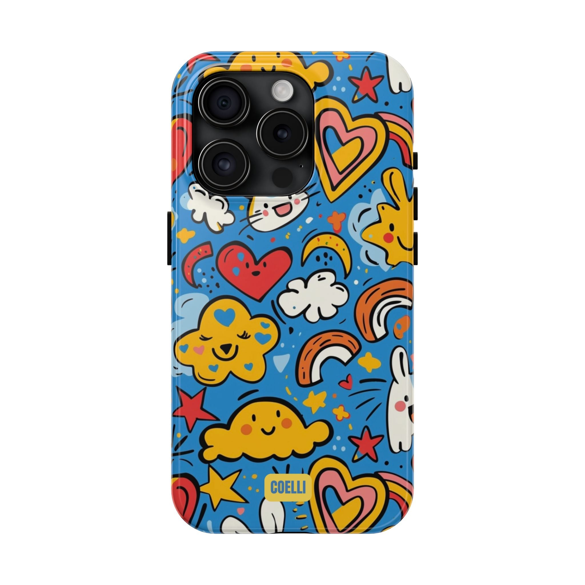 Rainbow Bunnies Doodle Tough Phone Case | iPhone & Galaxy Models