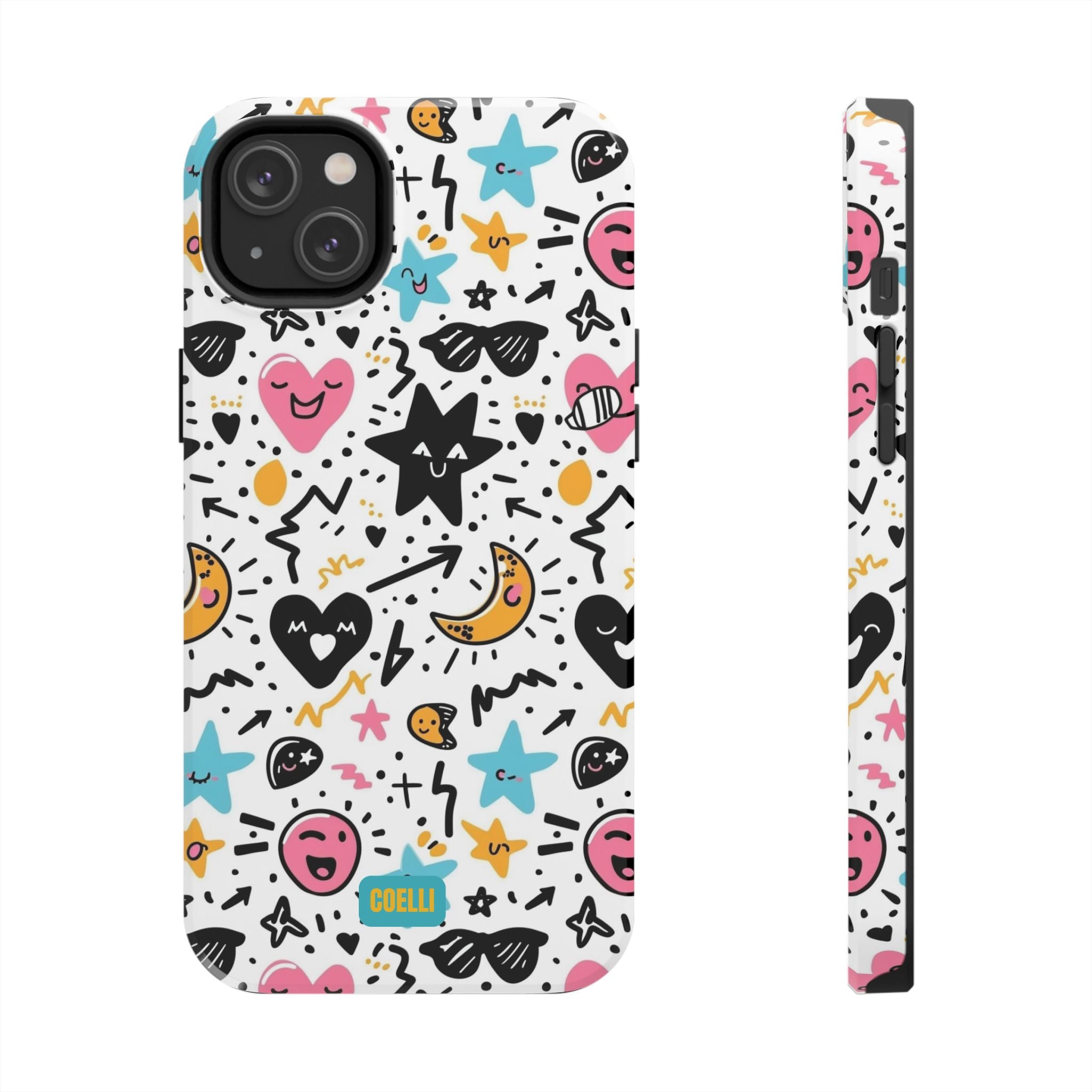 Stars & Hearts Doodle Tough Phone Case | iPhone & Galaxy Models