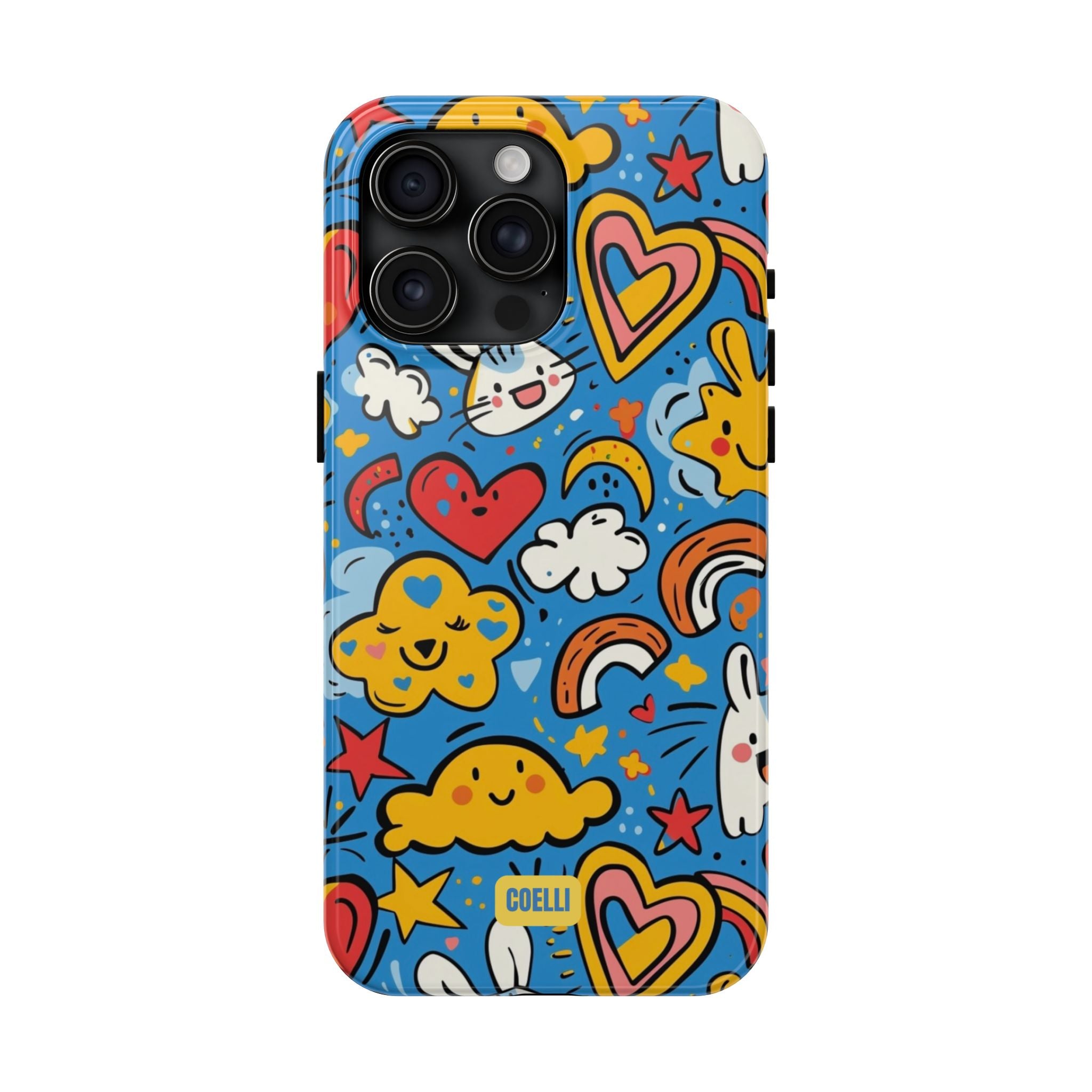 Rainbow Bunnies Doodle Tough Phone Case | iPhone & Galaxy Models