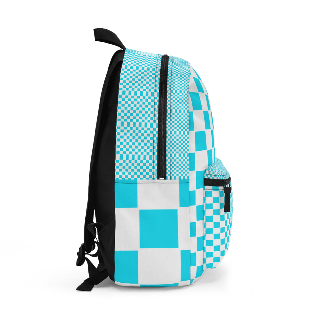 Turquoise Checkerboard Backpack