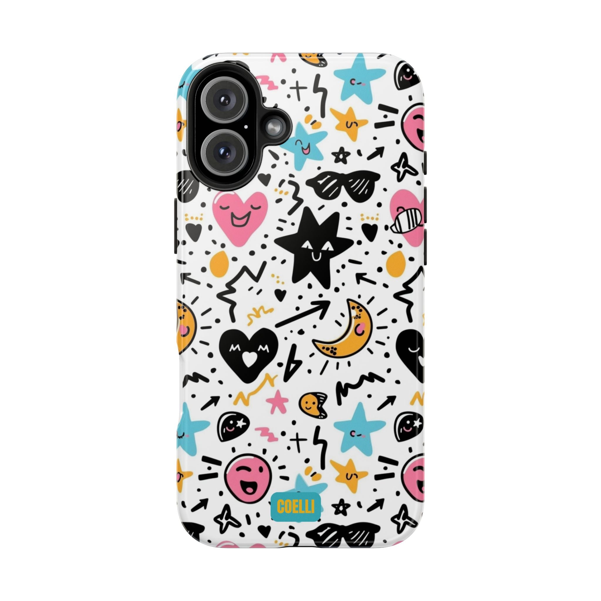 Stars & Hearts Doodle Tough Phone Case | iPhone & Galaxy Models