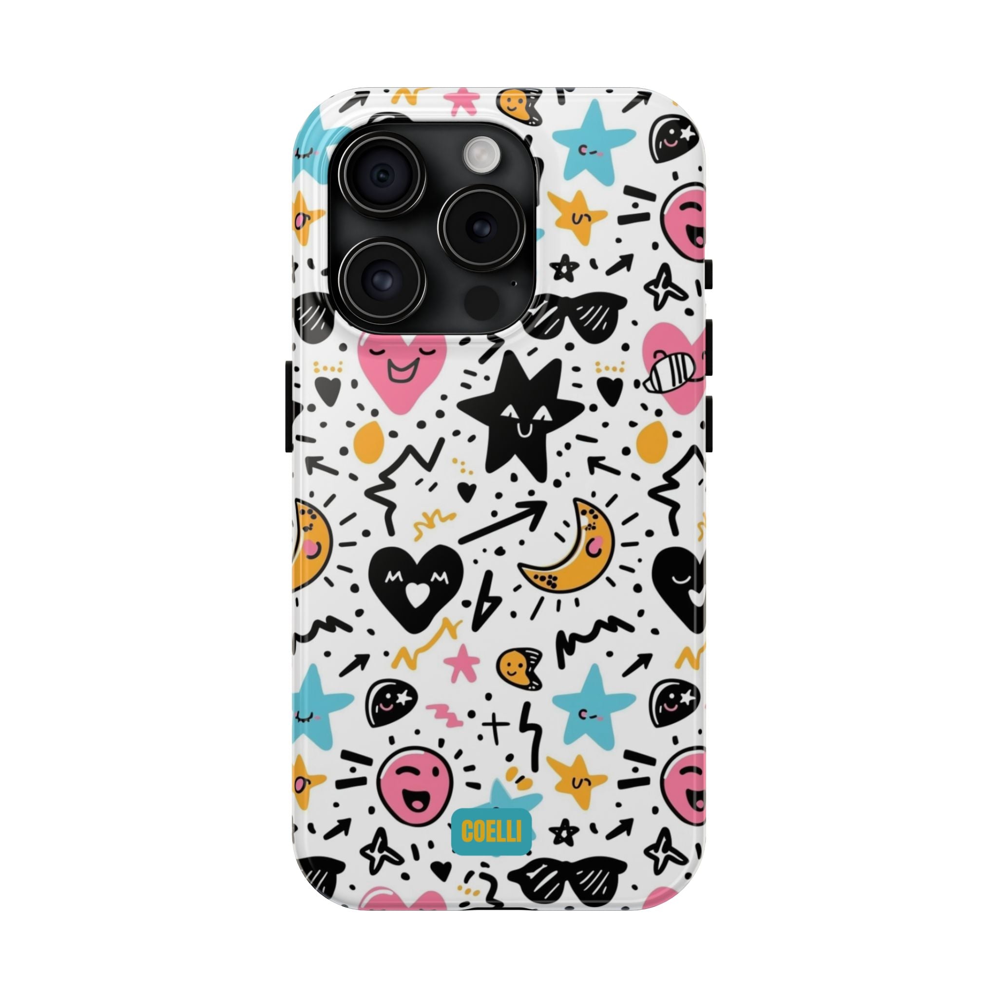 Stars & Hearts Doodle Tough Phone Case | iPhone & Galaxy Models