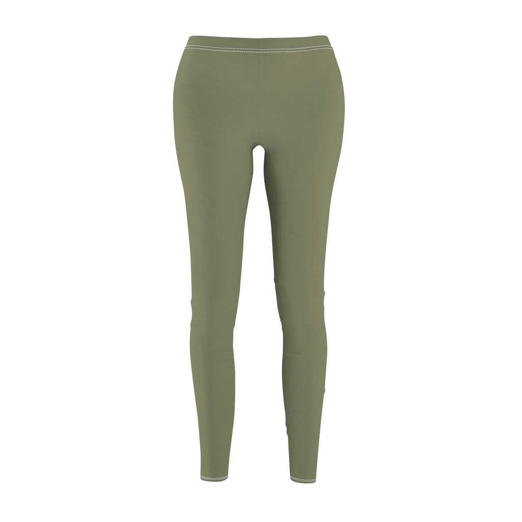 Army Green Women's Brushed Suede Leggings