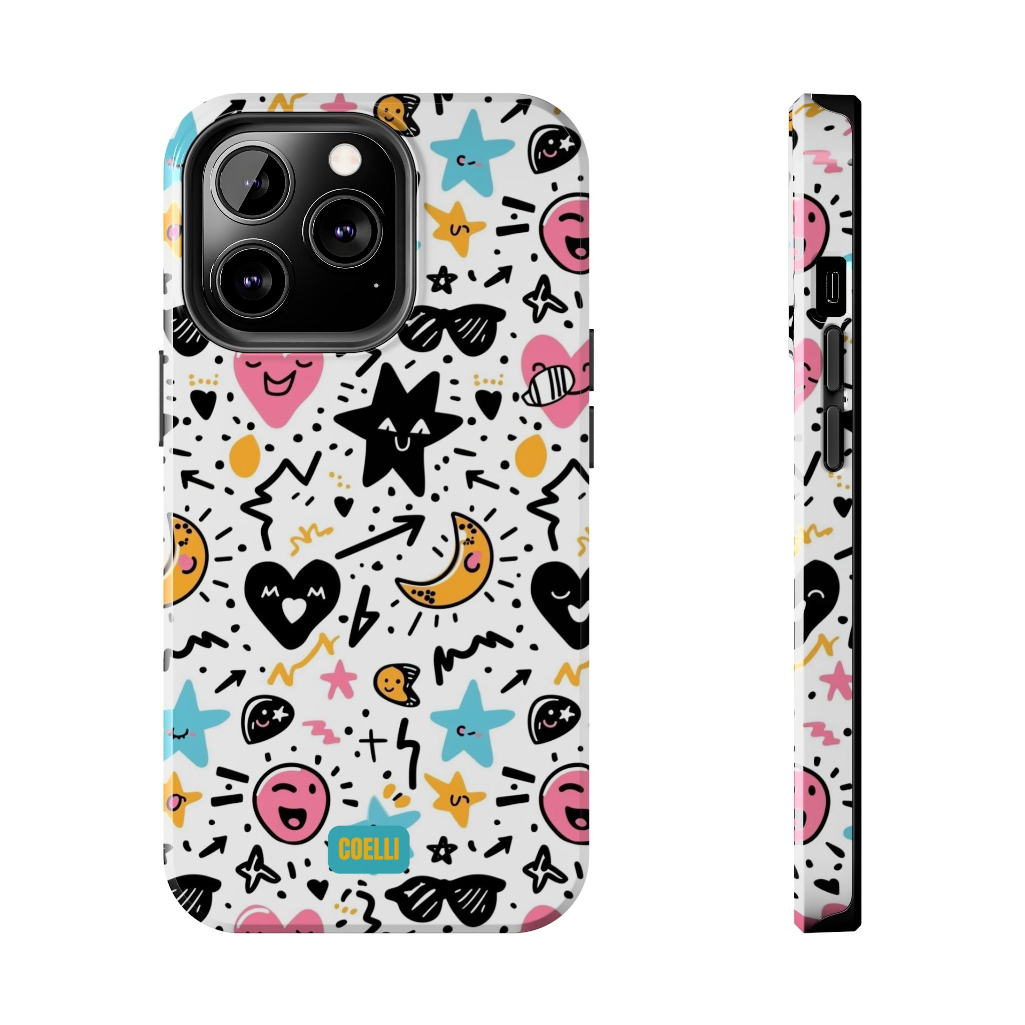 Stars & Hearts Doodle Tough Phone Case | iPhone & Galaxy Models