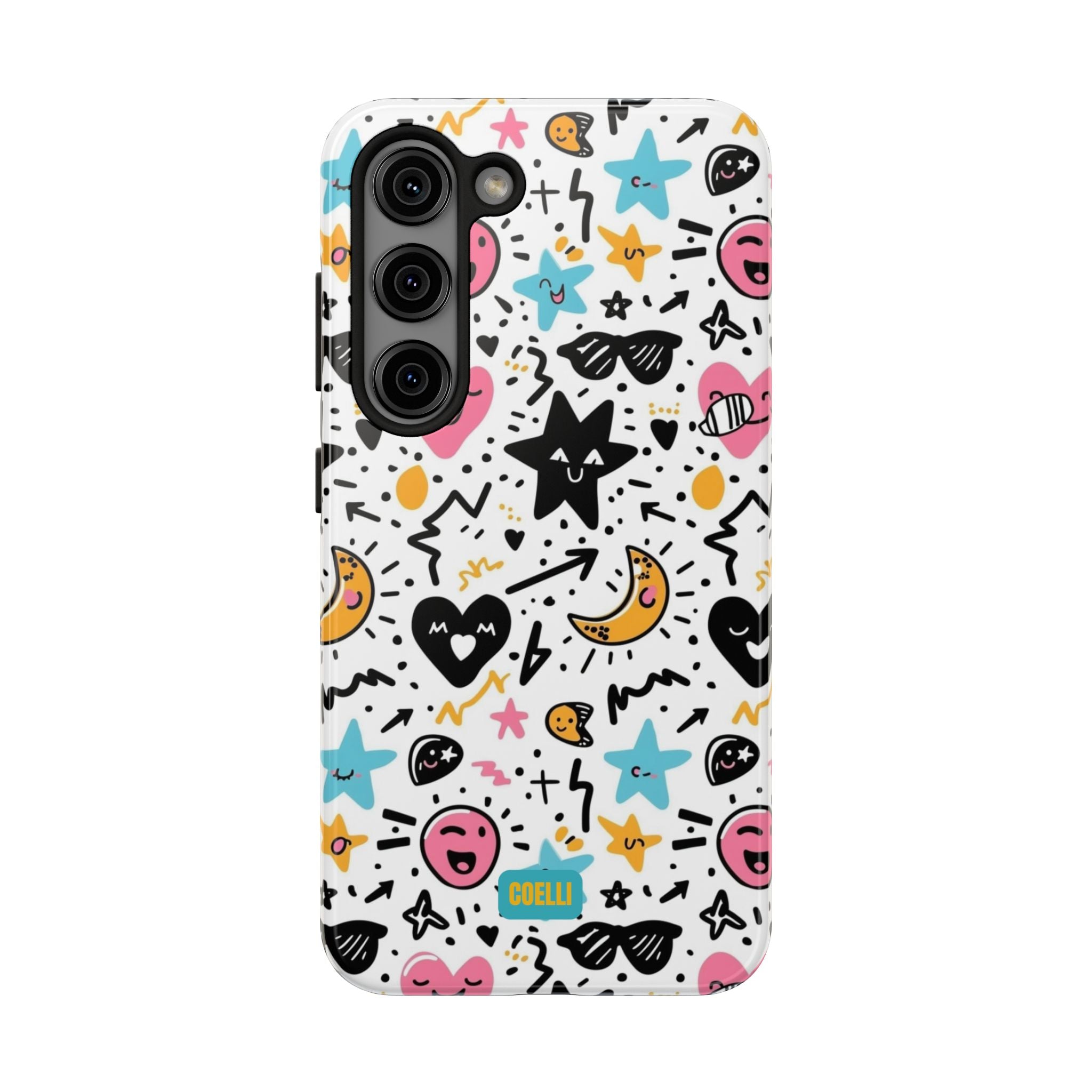 Stars & Hearts Doodle Tough Phone Case | iPhone & Galaxy Models