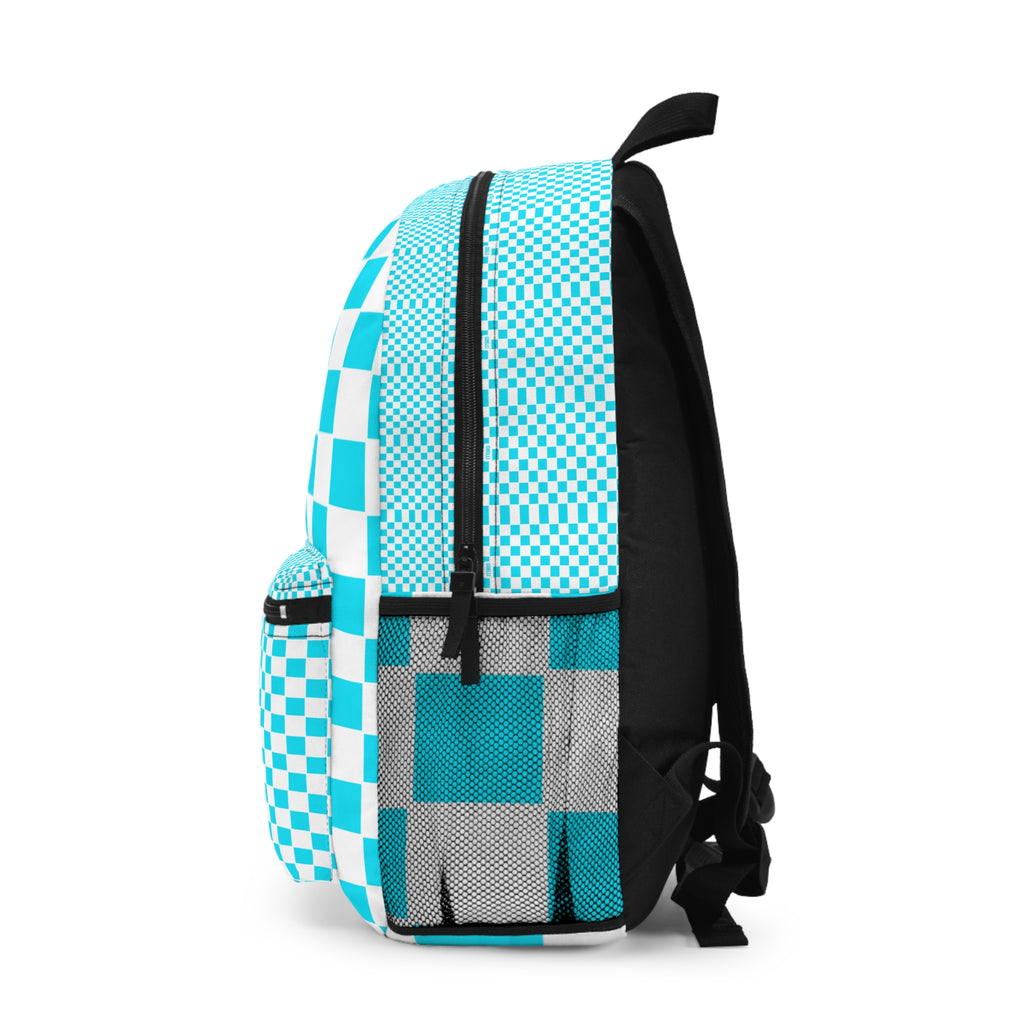 Turquoise Checkerboard Backpack