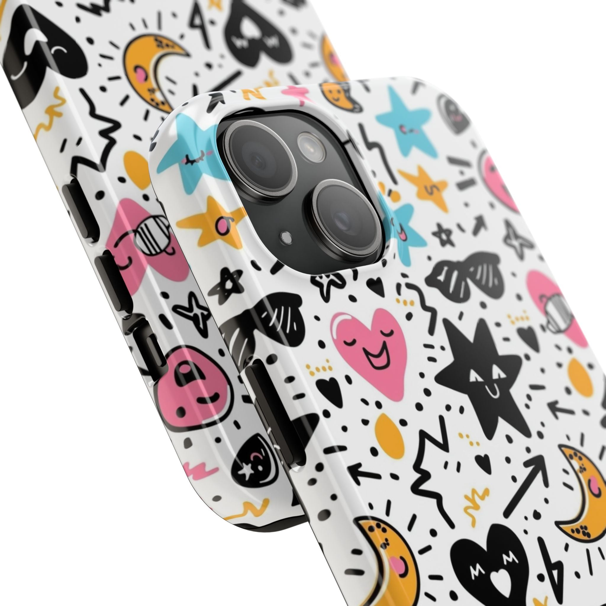 Stars & Hearts Doodle Tough Phone Case | iPhone & Galaxy Models