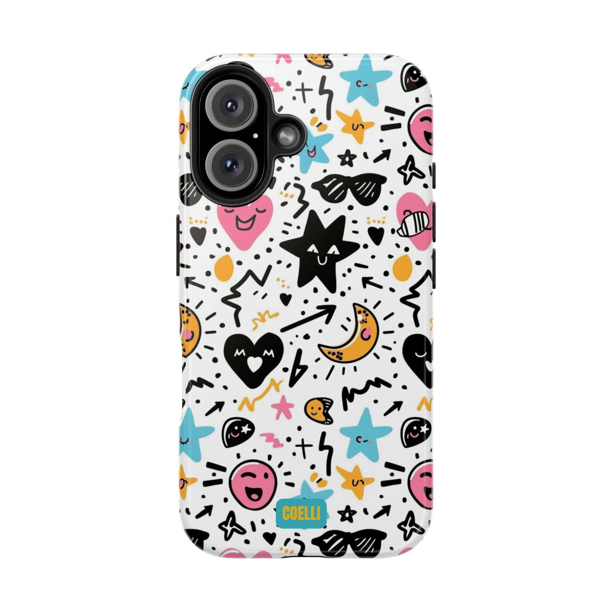 Stars & Hearts Doodle Tough Phone Case | iPhone & Galaxy Models