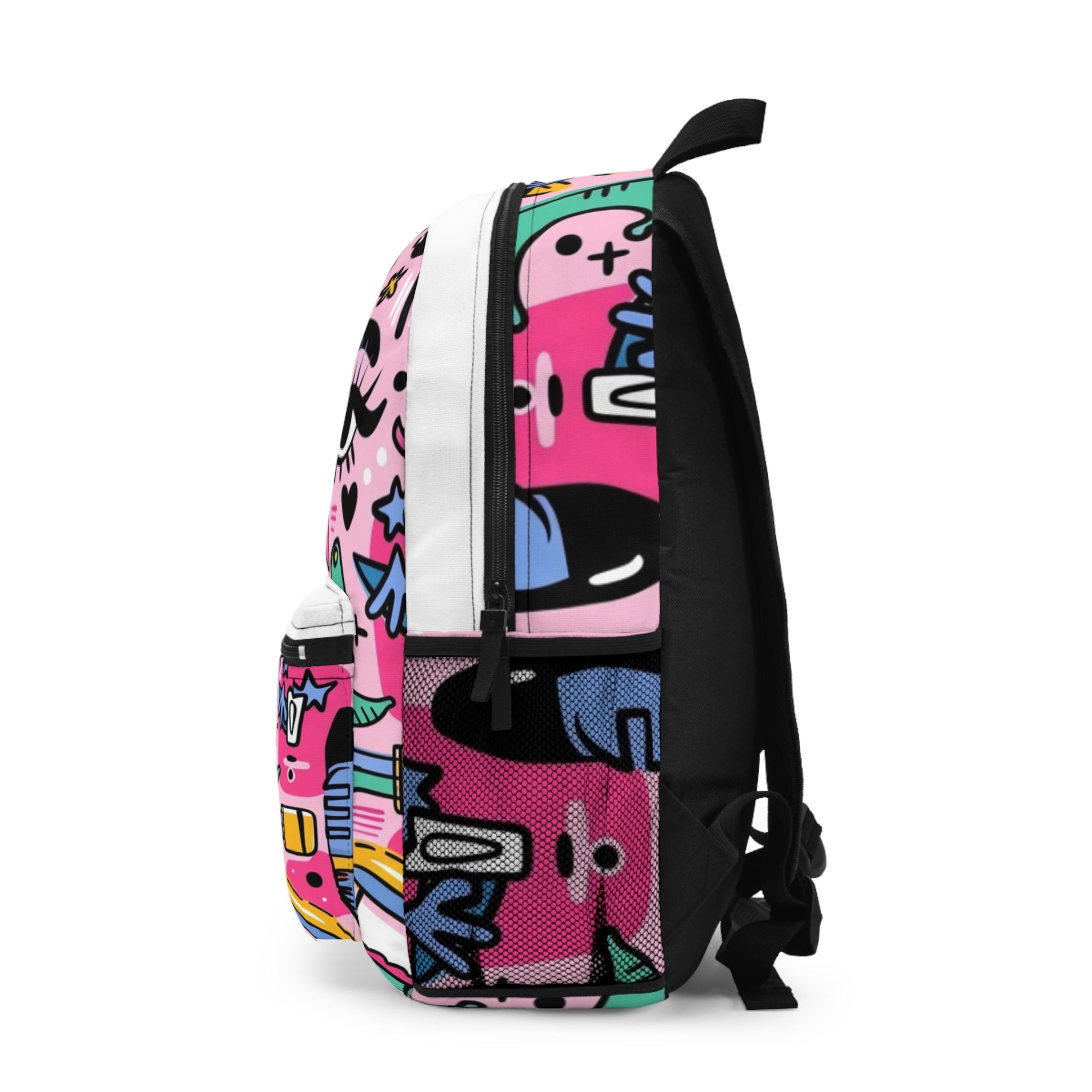 Pink Cartoon Face Backpack