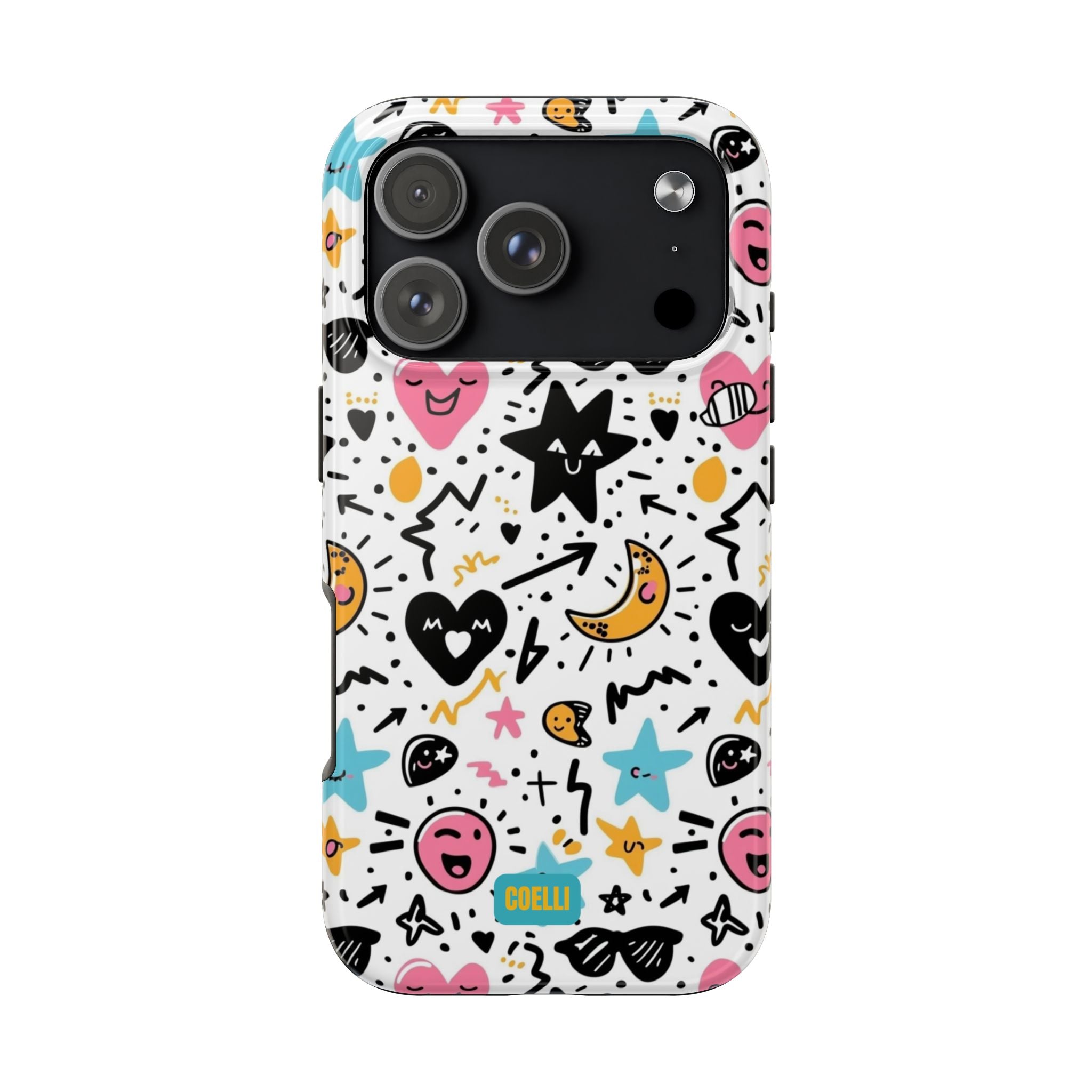 Stars & Hearts Doodle Tough Phone Case | iPhone & Galaxy Models