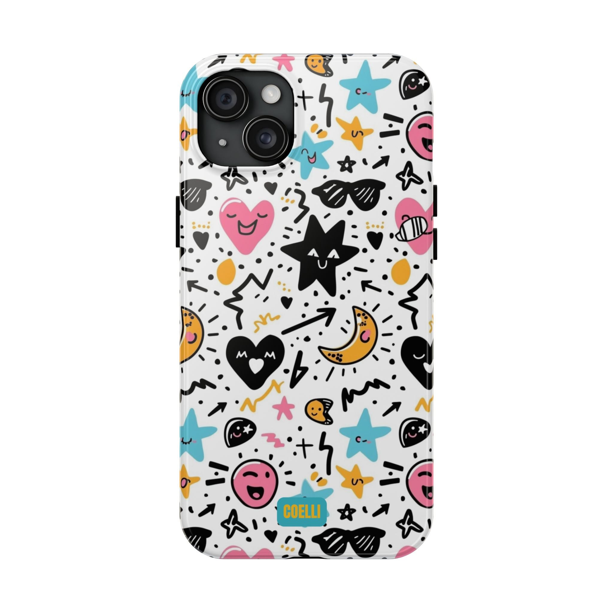 Stars & Hearts Doodle Tough Phone Case | iPhone & Galaxy Models