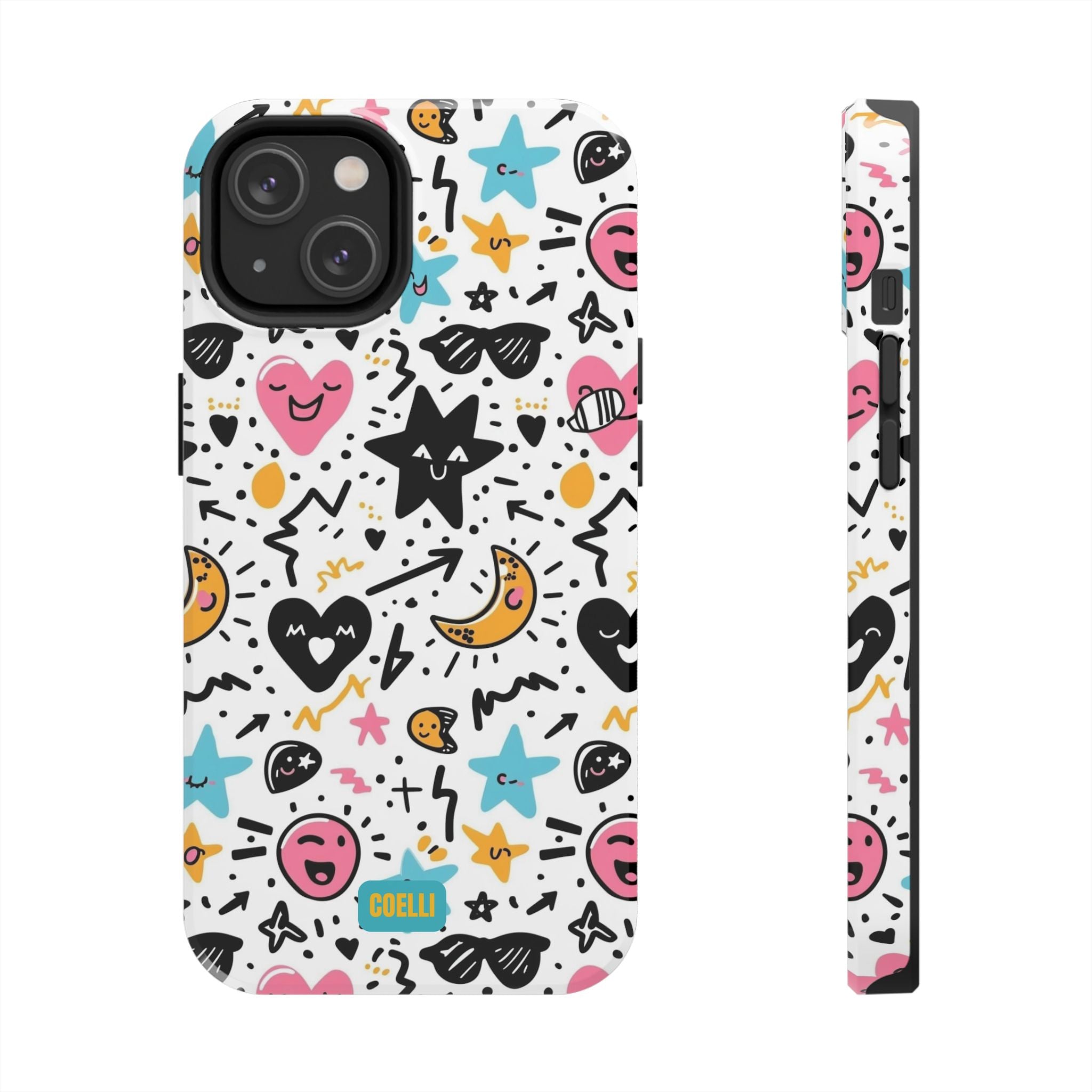 Stars & Hearts Doodle Tough Phone Case | iPhone & Galaxy Models