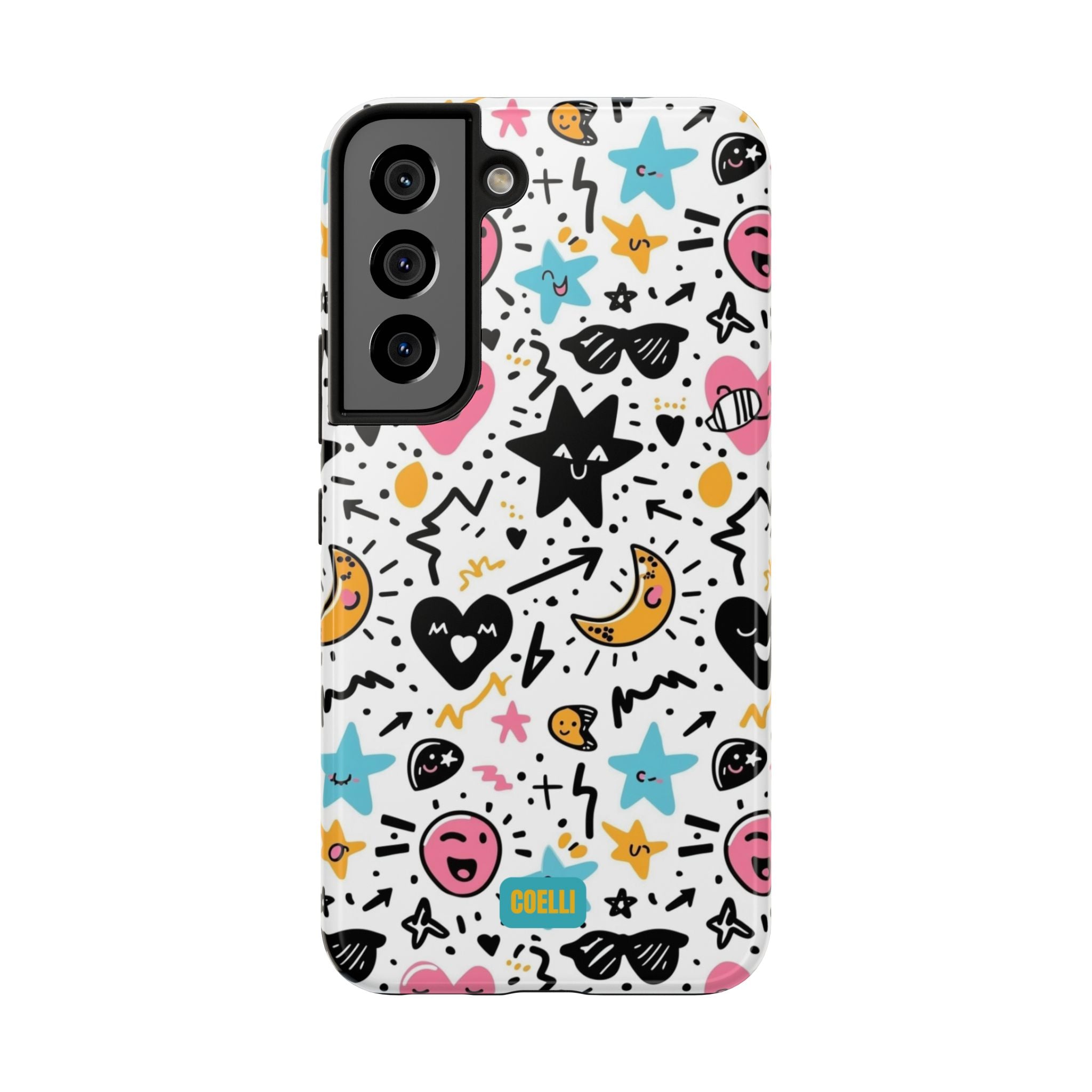 Stars & Hearts Doodle Tough Phone Case | iPhone & Galaxy Models