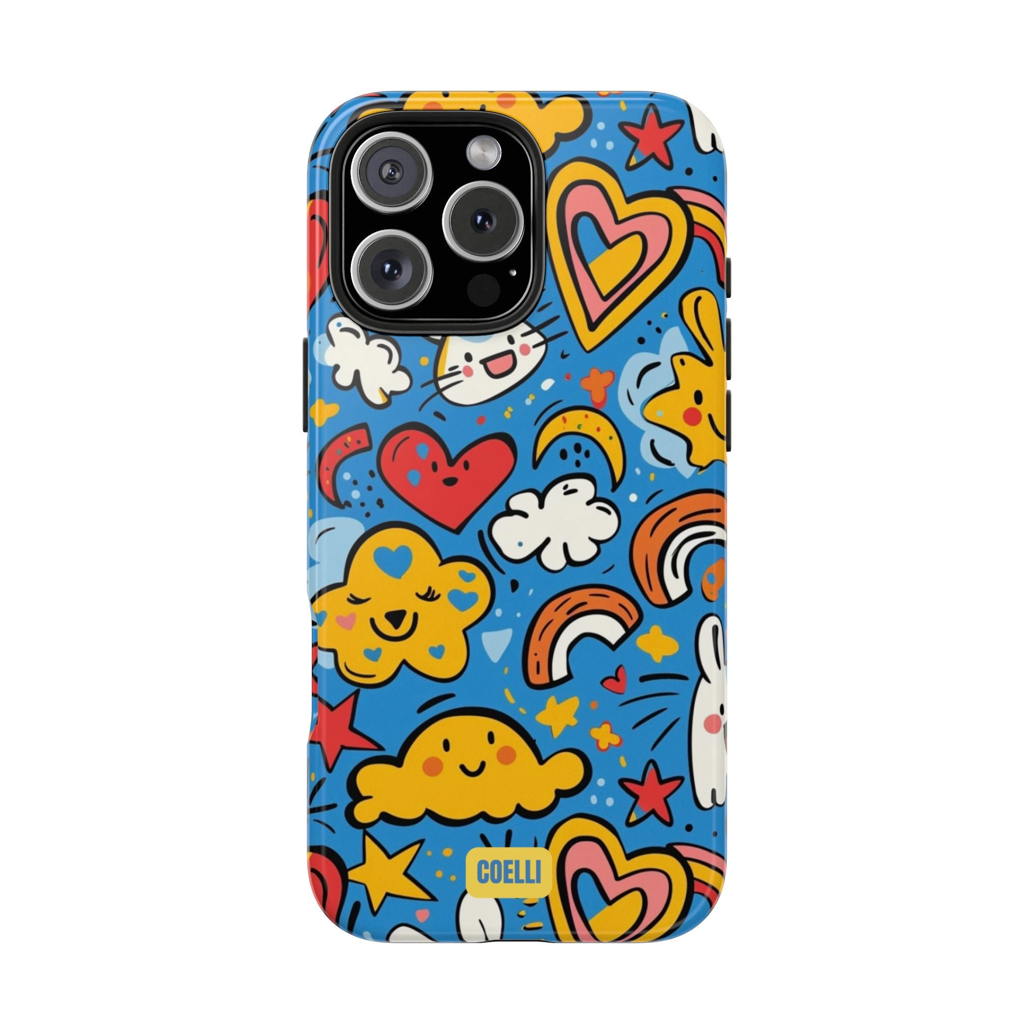 Rainbow Bunnies Doodle Tough Phone Case | iPhone & Galaxy Models