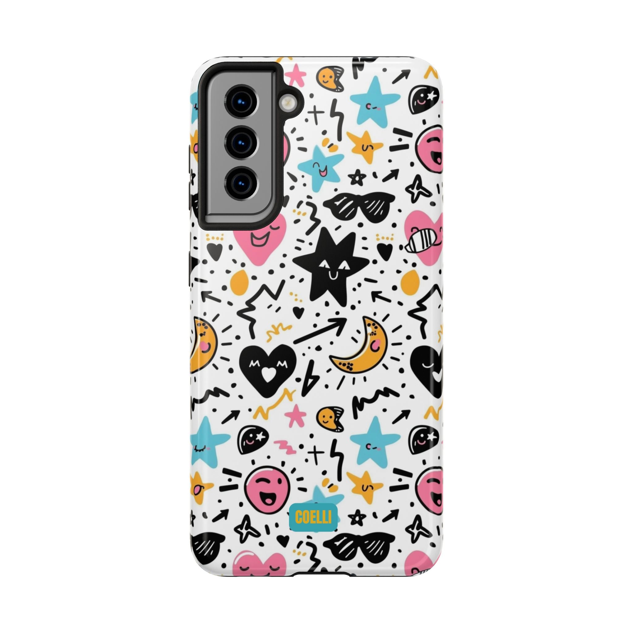 Stars & Hearts Doodle Tough Phone Case | iPhone & Galaxy Models