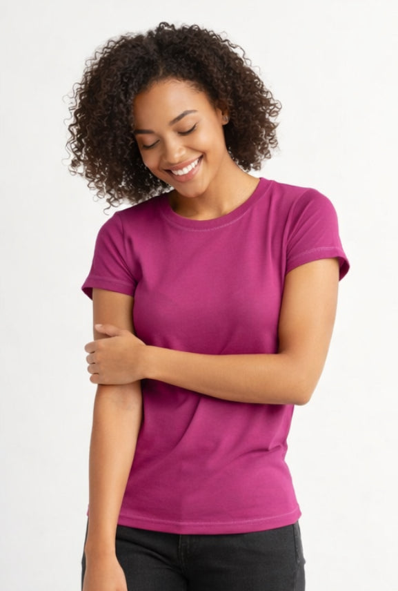 Raspberry Women's Essential Solid Tee
